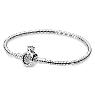 Pandora Jewelry Crown O Clasp Cubic Zirconia Bracelet in Sterling Silver