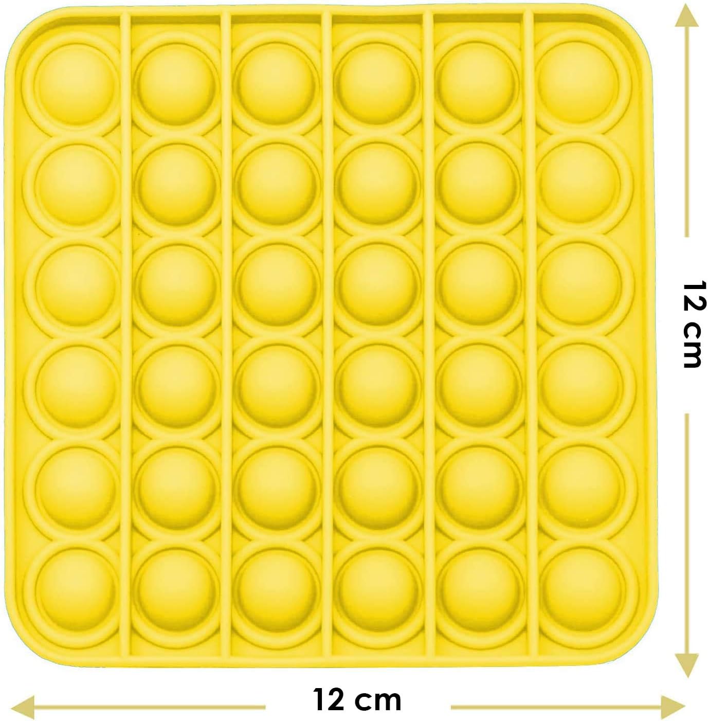 DSFKHG Push Pop Bubble Sensory Fidget Toy For Children Adult (Square, Yellow)
