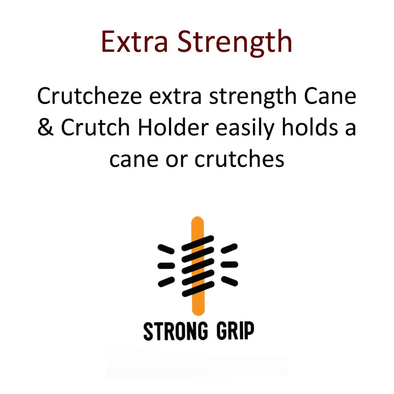 Crutcheze Cane Holder 3 Pack - Holds Canes Within Reach - Walking Stick Holder - Crutches & Cane Accessories - Reacher Grabber Holder - Walker Accessory