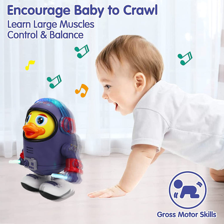 AM ANNA Baby Musical Toy,Dancing Walking Duck,Baby Toy with Music & LED Lights,Crawling Toys 6 to 12 Months Activity Center for Toddlers Learning Educational Development Toy for 1 + Year Old Girl Boy