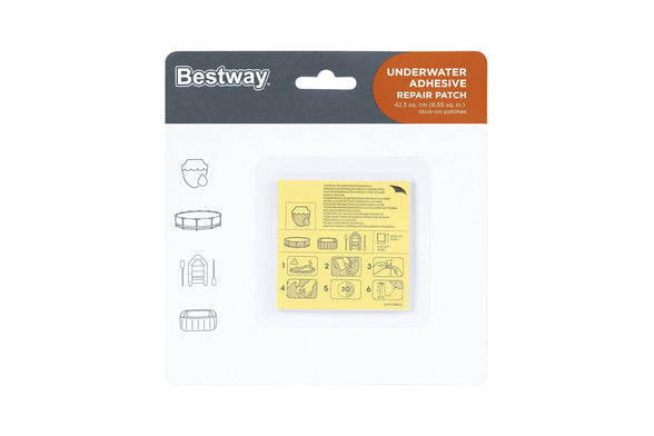 Bestway Underwater Adhesive Repair Patch, Size- 2.5" x 2.5"/6.5cm x 6.5cm,Pack of 10 pieces,Model-62091