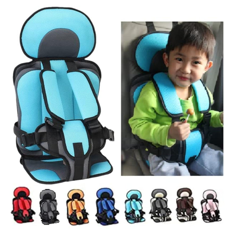 Auto Child Safety Seat Simple Car Portable Seat Belt, Car Seatbelt Protector for Kids 0-12, Foldable Car Seat Protection Travel Accessories, Sky Blue-small