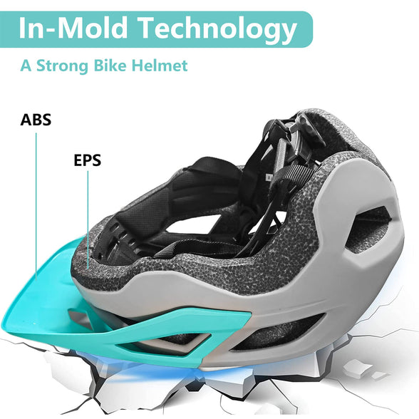 Hsility Bike Helmet Men Mountain Bike Helmet Safety and Stylish Breezy Ventilation Lightweight Reinforced Long Sun Visor