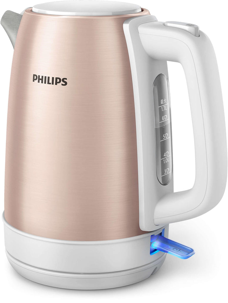 Philips Stainless steel Kettle, Daily Collection,Rose Gold Metallic/White HD9350/96,2 Years Warranty