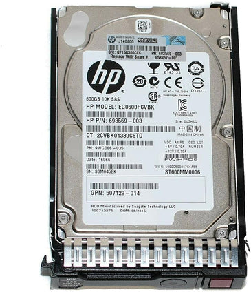 HP 600GB 6G SAS 10K SFF SC HDD 653957-001