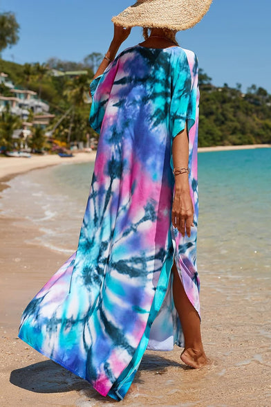 YouKD Summer Long Kaftan Bohemian Loungewear Beach Swimsuit Cover Up Maxi Dress for Women