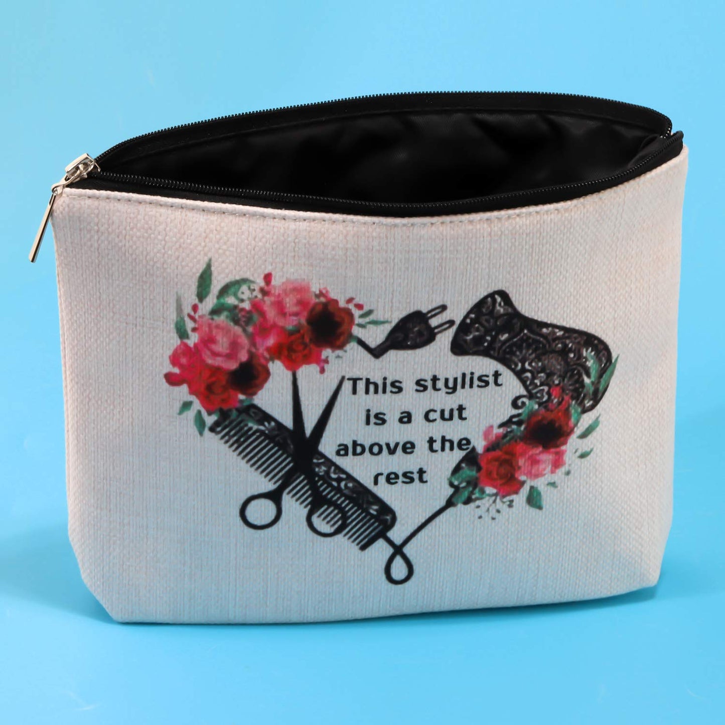 G2TUP Hairdresser Cosmetologist Gift for Hair Stylist Women Cosmetic Bag Barber Floral Pouch This Stylist is a Cut Above the Rest, Hair Stylist