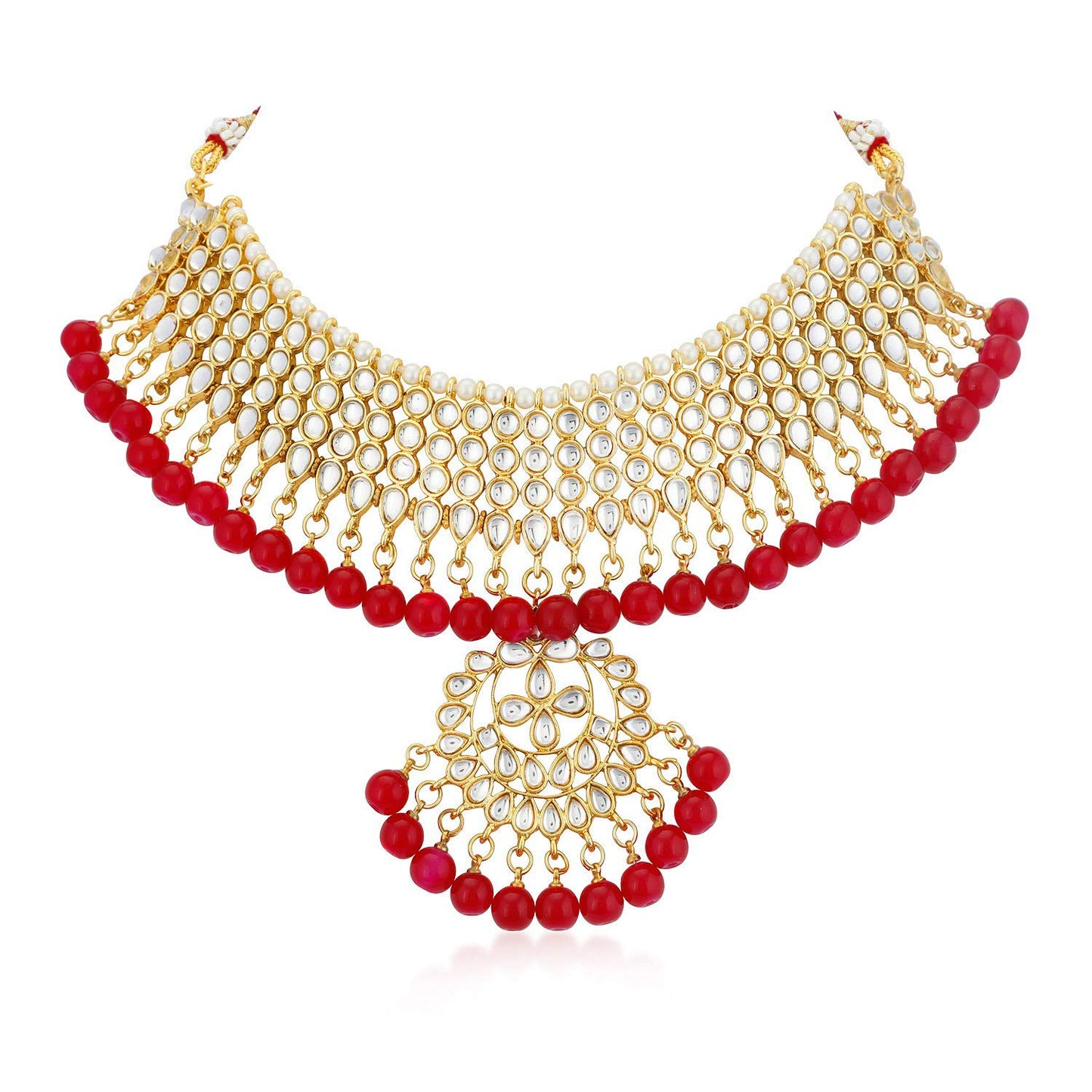 Sukkhi Glorious Kundan Gold Plated Choker Necklace Set for Women (N73542_D1)