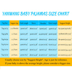 YANWANG 100% Organic Cotton Baby Boys Girls Pajamas Set Long Sleeve Sleepwear 3-12M