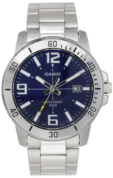 Casio Watch For Men Blue Dial Stainless Steel Band - MTP-VD01D-2BVUDF