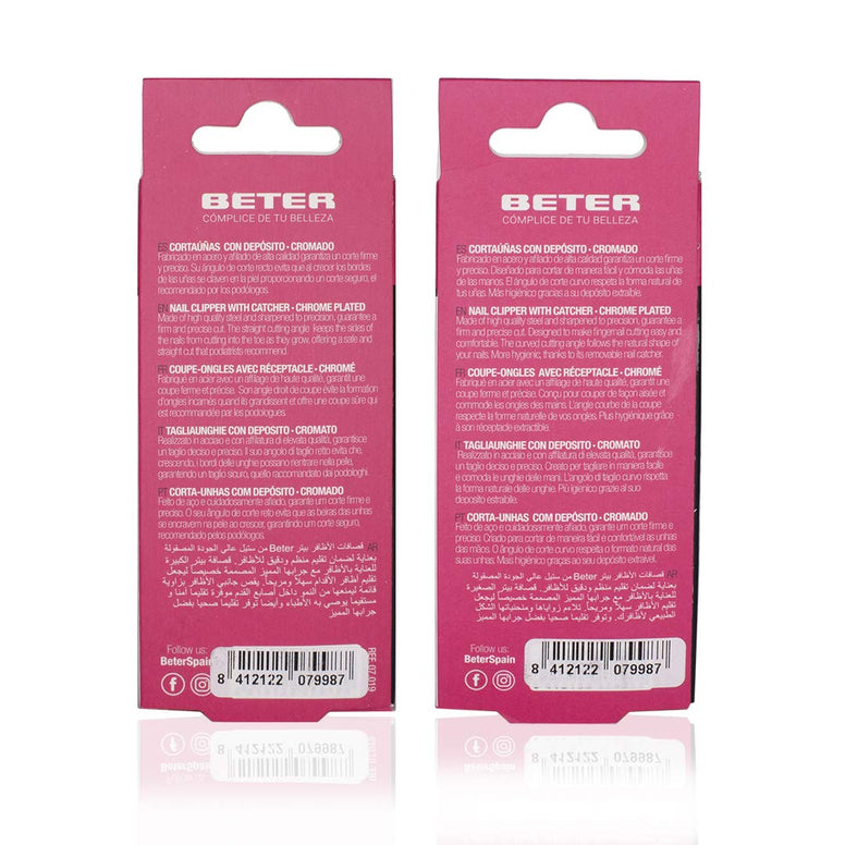 Beter Pack Of 2 Nail Clippers For Manicure and Pedicure With Reservoir