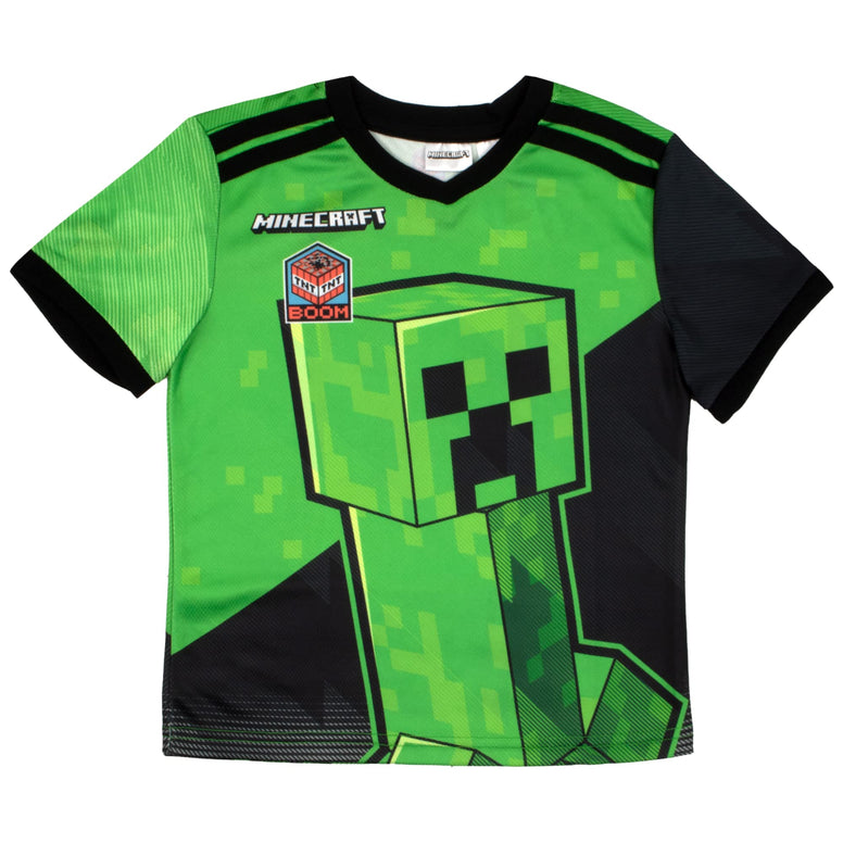 Minecraft Creeper Boys Athletic Gamer Top Graphic Tee Shirt 2 Pack