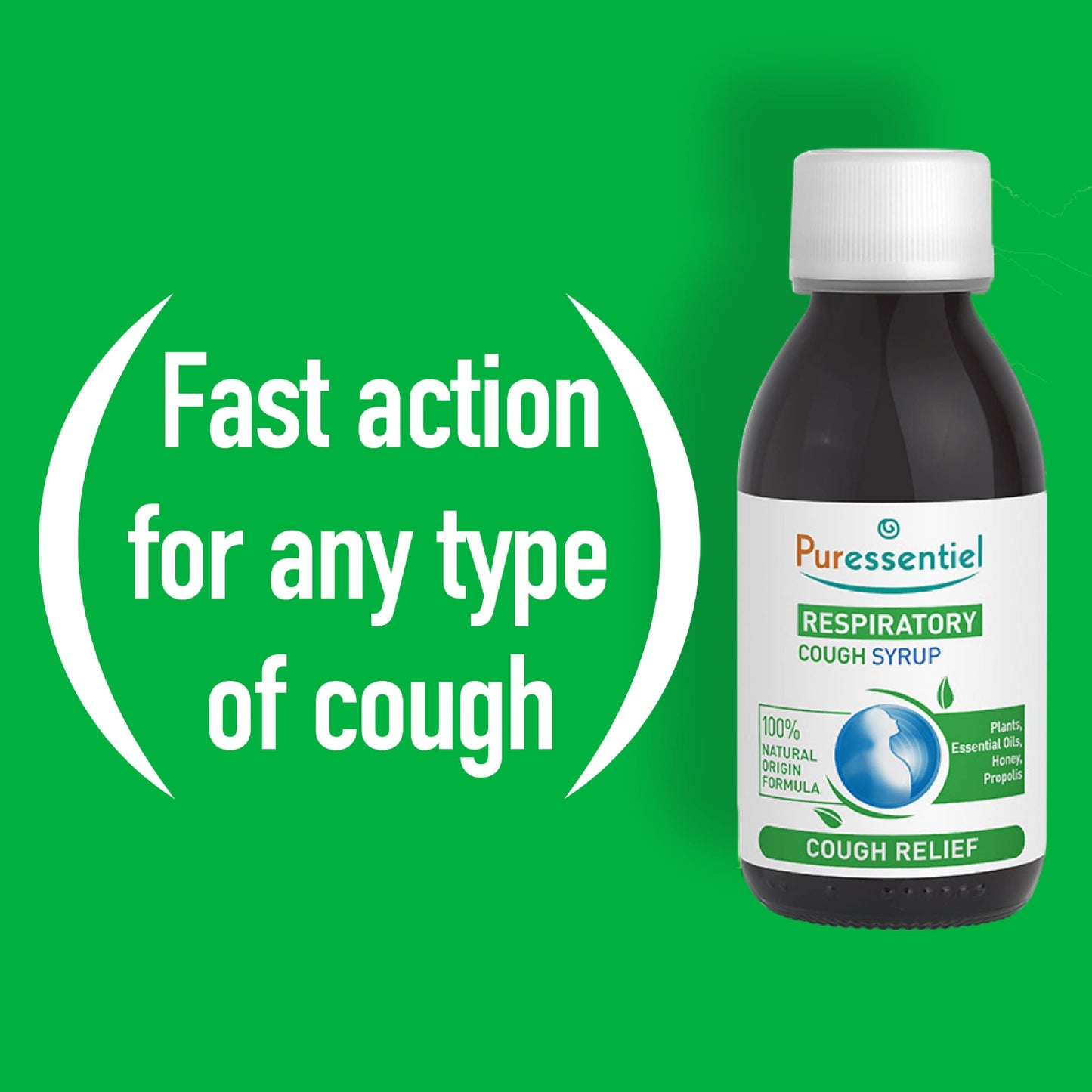 Puressentiel Respiratory Throat Syrup - 125 ml. 4 EOBBD Essential Oils