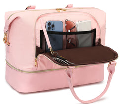 CAMTOP Women Ladies Travel Weekender Bag Overnight Duffel Carry-on Tote Bag fit 15.6 Inch Laptop Computer, 6012 Pink