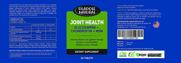 Glucosamine with Chondroitin, MSM Advanced Joint Health Supports Mobility, Flexibility, Strength, Lubrication, Comfort, Occasional Joint Pain Relief Supplement for Back, Knees, Hands. Easy Move