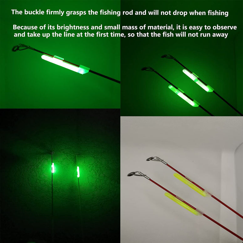 linguang100PCS Fishing Glow Sticks Rod Tip， Fishing Polo Glow Sticks ，Fishing Light Sticks Glow Tips for Fishing Poles， Fihisng Rod Glow Sticks Light Sticks Rod Tip