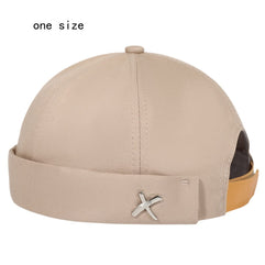 ZAZUZU Men Hats, Spring Solid Color Hat Men's Cap Women's Cap Metal Letter Accessories Retro Adjustable Cotton (Color : Hortel�)