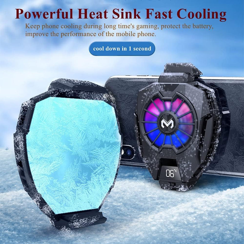 Mobile Phone Cooler, KASTWAVE Semi Conductor Heatsink Cellphone Cooling Fan for Gaming/Video Live/Vlog, Support 65-85mm Wide Smartphone Black Mobile Radiator Cooler