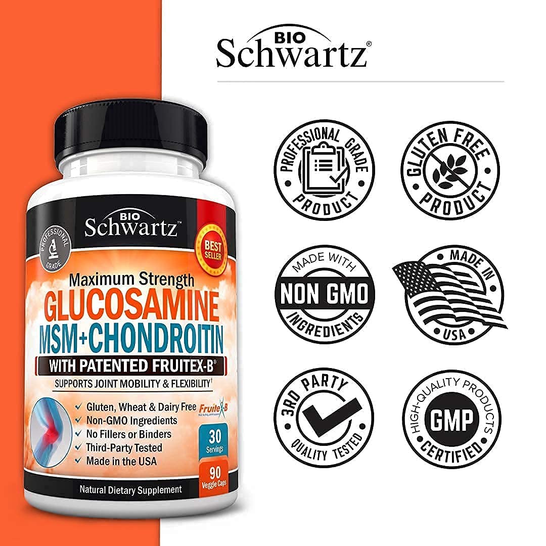 BioSchwartz Glucosamine MSM, Chondroitin Anti Inflammatory Gluten-free Supplement