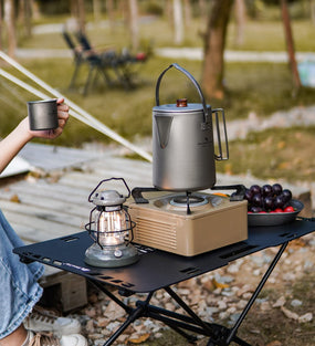 iBasingo 500 ml Titanium Cup with Filter 120 ml & 180 ml Small Tea Coffee Mug Set Camping Coffee Tea Pot Coffee Machine Outdoor Travel Picnic Hiking Garden Drinkware for 2 Men Ti3127D