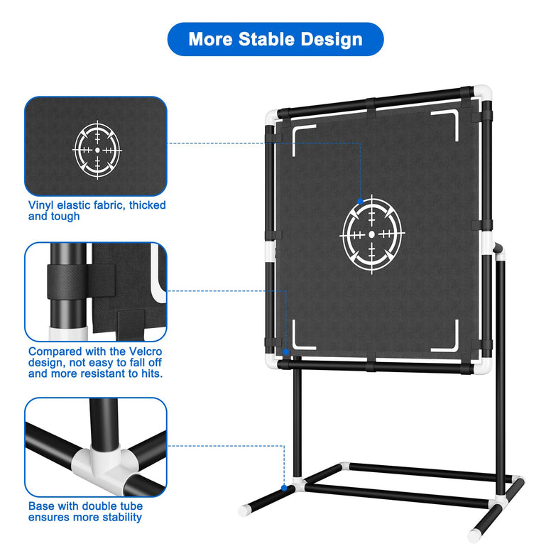 Hestiasko Wiffle Ball Strike Zone, Thick PVC Pipe Blitzball Strike Zone, Sturdy Wiffle Ball Strike Zone Target with Four Ground Nails, Easy to Storage and Assemble