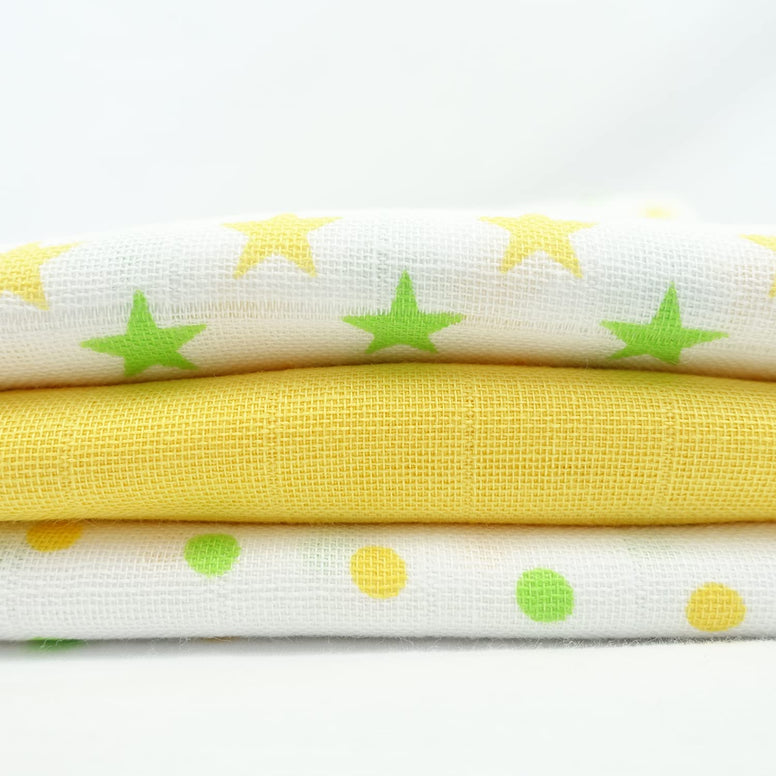 MuslinZ 12PK 100% Pure Cotton Baby Muslin Squares with Print