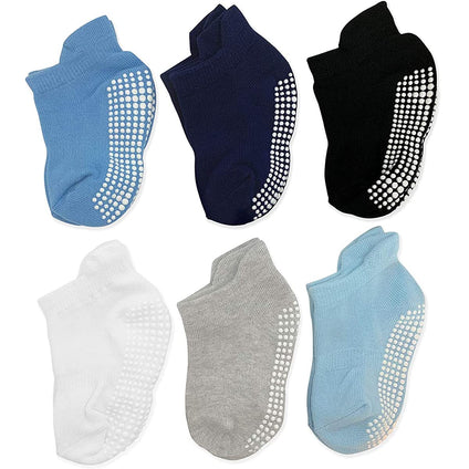 SHOWAY Unisex Kids Non Slip Ankle Socks For Infants 6 Picecs Non Slip Socks (pack of 6) 12 Months