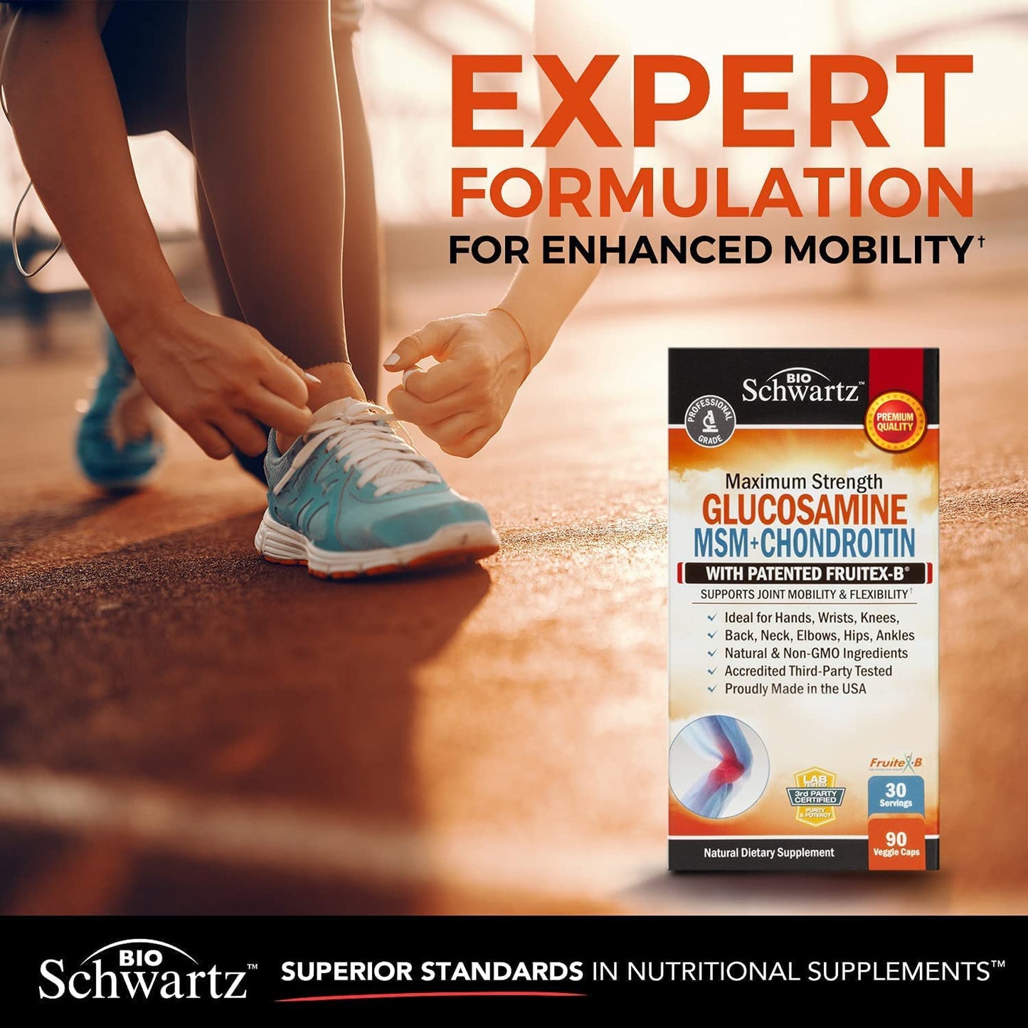 BioSchwartz Glucosamine MSM, Chondroitin Anti Inflammatory Gluten-free Supplement