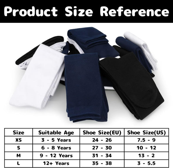 Olreco Knee High Socks for Girls Uniform Socks for Girls Boys Cotton Long Socks for Girls School Socks Seamless Scoks 3 Pairs