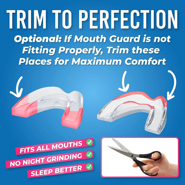 HONEYBULL Mouth Guard for Grinding Teeth [6 Pack] Comes in 2 Sizes for Light and Heavy Grinding | Comfortable Custom Mold for Clenching at Night, Bruxism, Whitening Tray & Guard