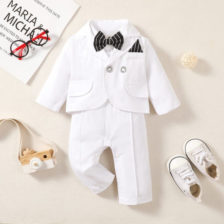 PURSKYY Baby Boy Dress Clothes, Toddler Gentleman Outift for Boy, Winter Infant Wedding Suit, Fall Christening Clothing Set  6-12 M