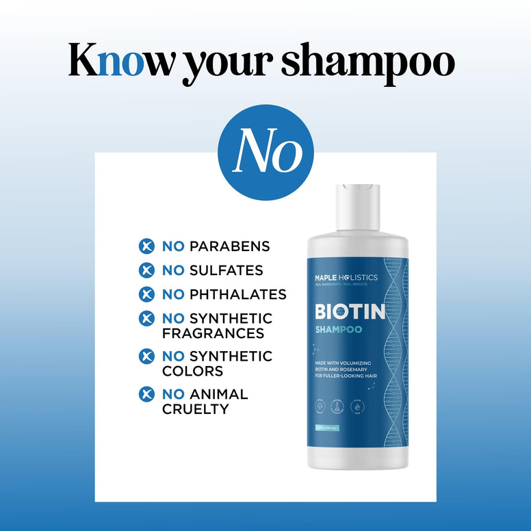 Shampoo for Thinning Hair and Hair Loss - Volumizing Biotin Shampoo for Hair Growth with Rosemary Argan Oil and Evening Primrose Oil - Sulfate Free Anti Dandruff Shampoo for Itchy Scalp and Hair Care