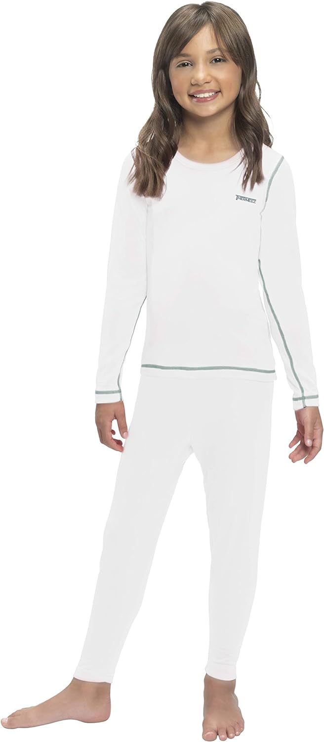 Thermal Underwear for Girls (Thermal Long Johns) Sleeve Shirt & Pants Set, Base Layer w/Leggings Bottoms Ski/Extreme Cold