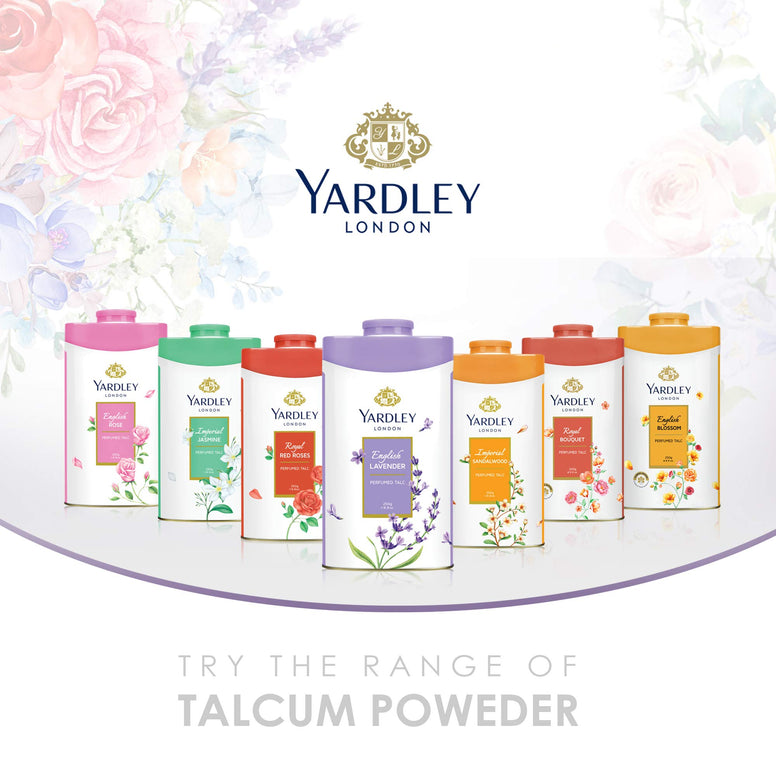 Yardley London Twin Talc Floral (2 X 250 gm) English Lavender + Imperial Jasmine