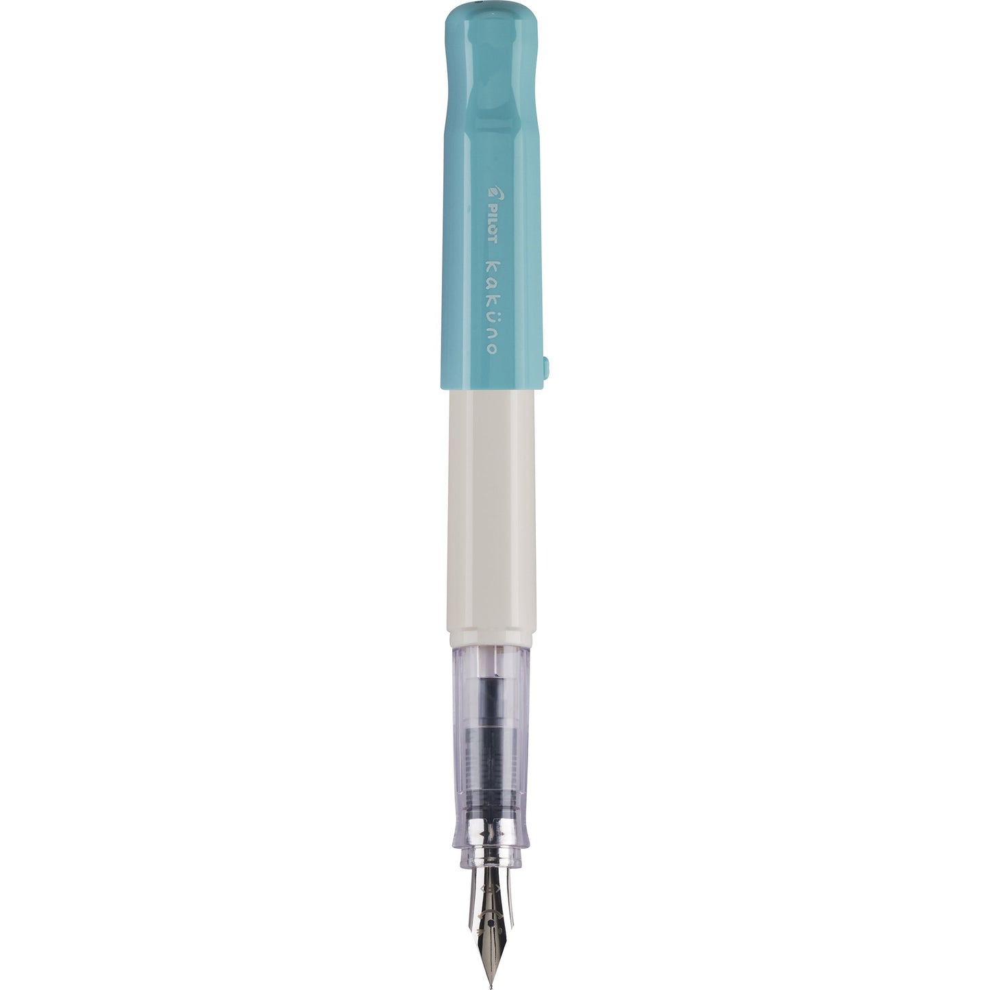 Pilot Kakuno Fountain Pen, White/Turquoise Barrel, Fine Nib (90124)