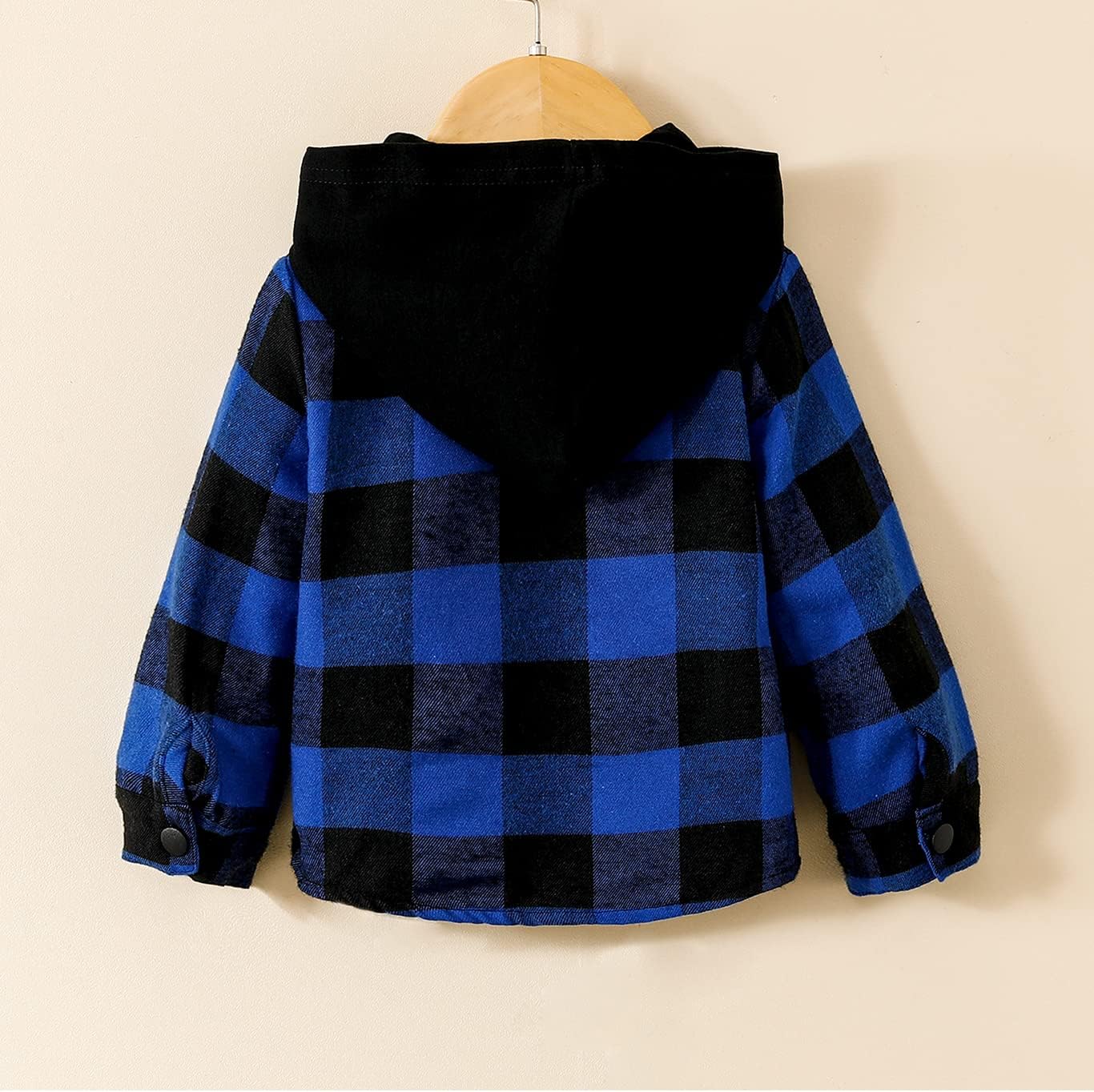 Toddler Baby Boys Girls Hooded Plaid Shirt Long Sleeve Classic Button Down Shirt Kids Fall Winter Clothes Outfits