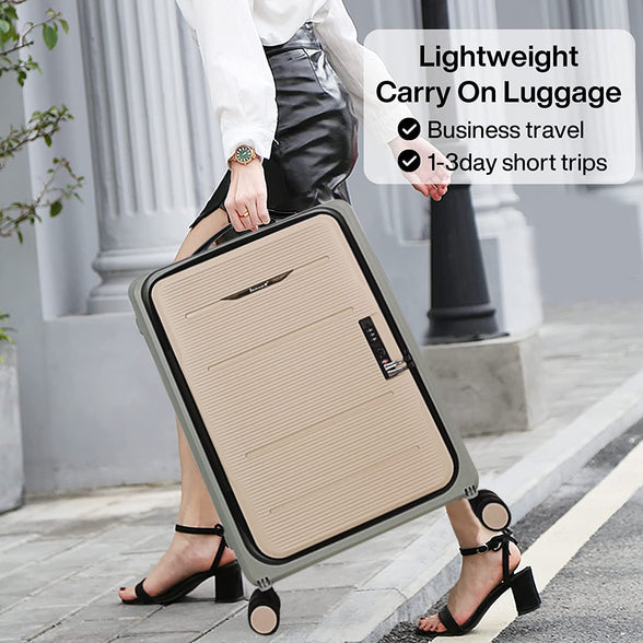 Carry on Luggage 25 Inch Collapsible Suitcase Foldable Travel Rolling Cabin Luggage with Spinner Wheel Expandable Lightweight Compact Hardshell PP Suitcase with TSA Lock for Business Travel Short Trip