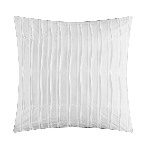 Chic Home Addison 5 Piece Comforter Set Jacquard Chevron Geometric Pattern Design Bedding - Decorative Pillows Shams Included, King, White