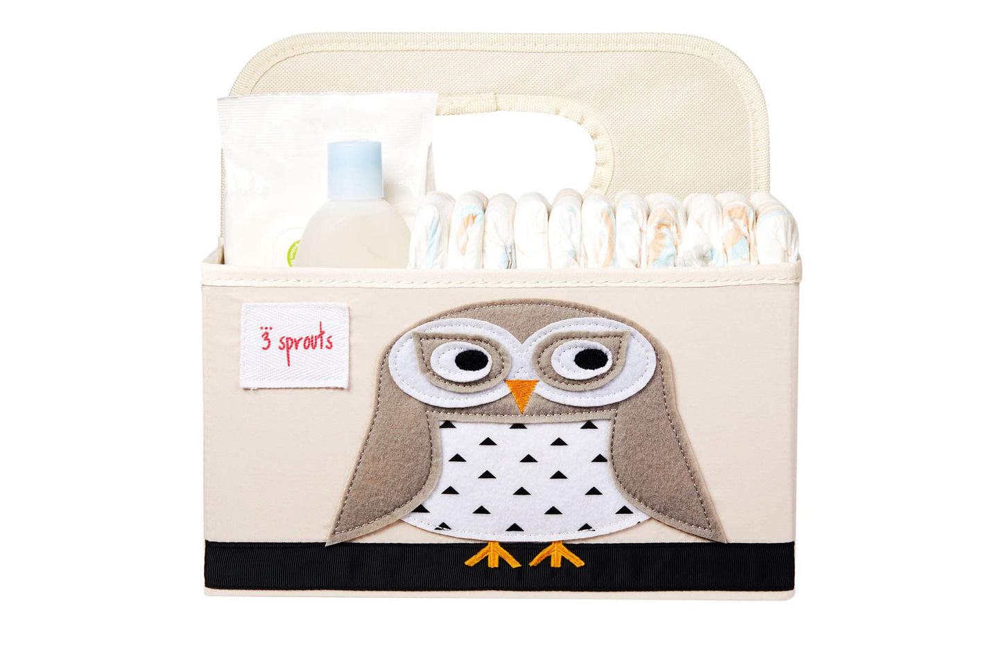 3 Sprouts Baby Diaper Caddy - Organizer Basket for Nursery, OWL