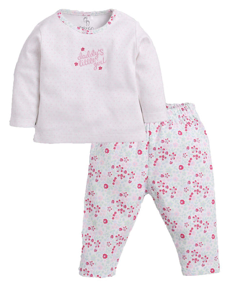 BABY GO Unisex Baby Cotton Solid Top And Pajama Set (6-12 Months)