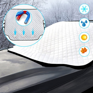 Car Windscreen Cover Frost Protector Car Windshield Cover Magnetic Snow Cover Windscreen Protector Resistant Snow Frost Ice Sun UV Dust Water, Fits Most Cars SUV, 183 * 116cm