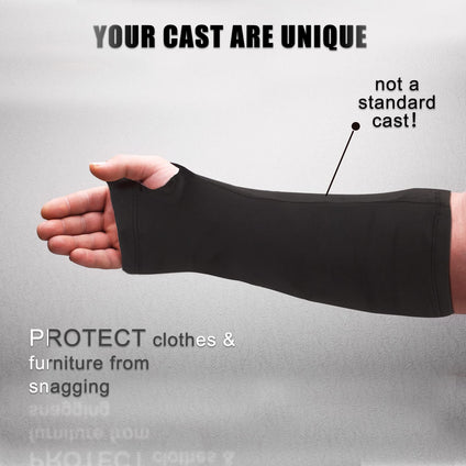 4 Pack Arm Cast Cover Elastic Short Cast Cover for Arm Bath Shower Cast Wound Covers Removable and Washable Arm Cast Padding for Sports, 11 Inch Length x 9-11 Inch Circumference (Black)