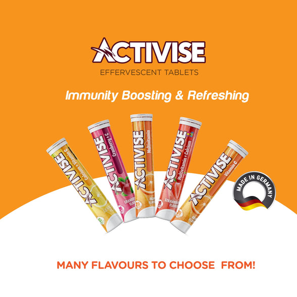 Activise Vitamin C 1000Mg Effervescent Tablet Orange Flavour, Pack Of 40