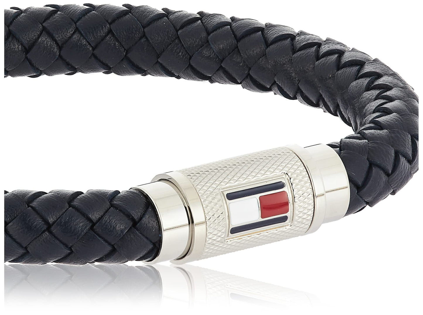 Tommy Hilfiger Men's Leather Bracelet, Black