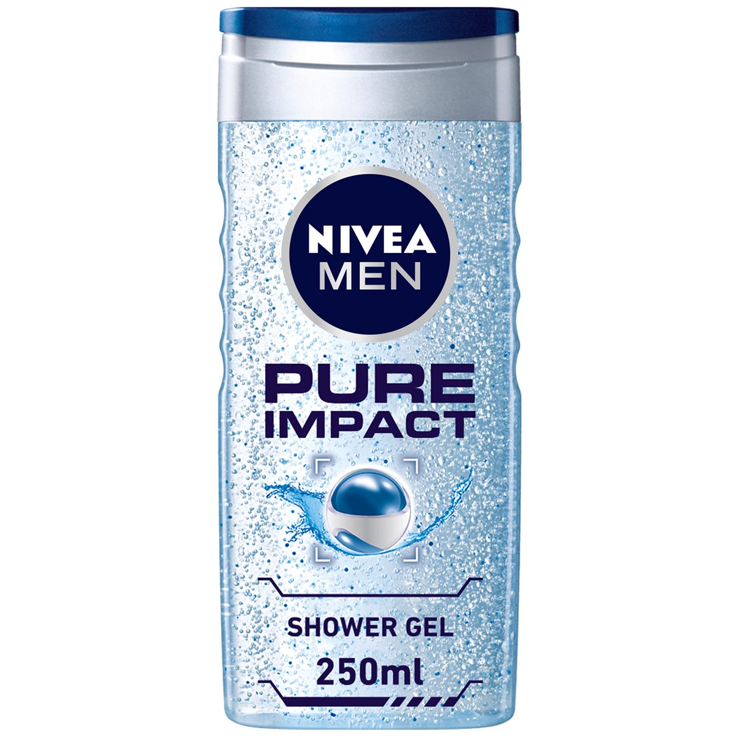 NIVEA MEN 3in1 Shower Gel Body Wash, Pure Impact Fresh Scent, 250ml