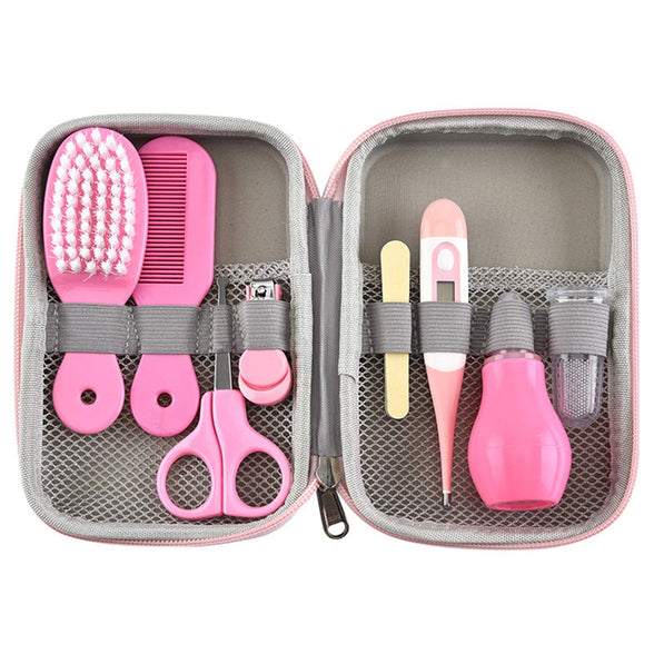Baby Grooming Kit, Baby Care Items, Baby Care Essentials Set, Baby Supplies Set, 8PCS Baby Health Care Set Portable Baby Care Kit, Safety Cutter Baby Nail Kit for Newborn, Infant & Toddler(Pink)