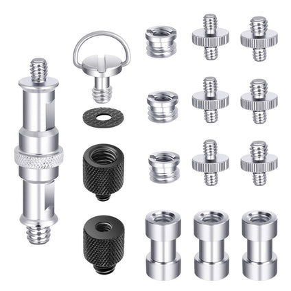 Neewer Camera Screw Kit, 16 Pieces Tripod Screw Adapter Converter Spigot Screw Mount Pack (1/4