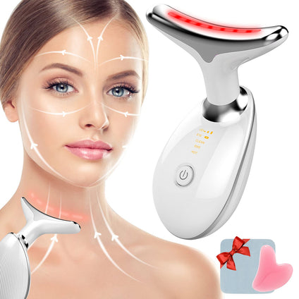 Anti Wrinkles Face Neck Massager, 4-in-1 Face Sculpting Device for Women, Double Chin Reducer Portable Skin Care Tools with 45±5℃ Heat & 3 Massage Modes for Improve, Firm, Tightening and Smooth