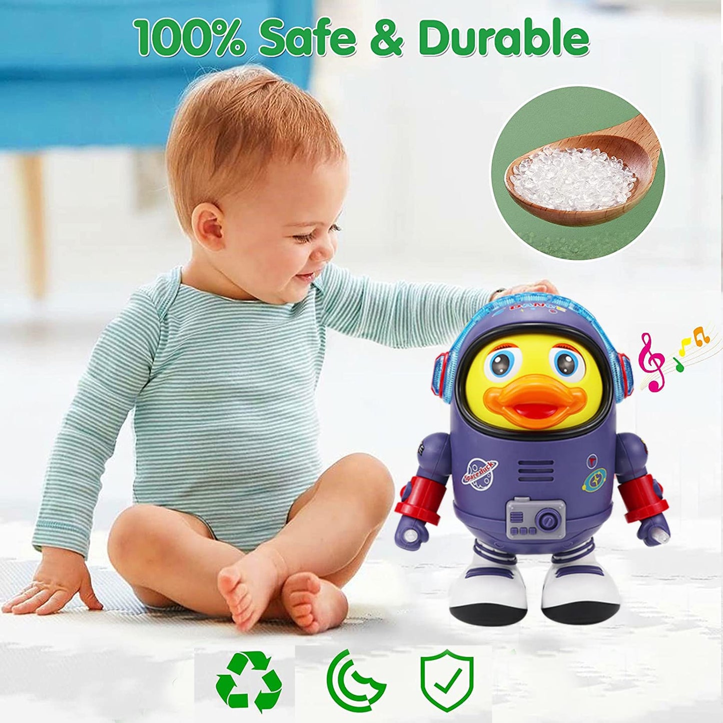 AM ANNA Baby Musical Toy,Dancing Walking Duck,Baby Toy with Music & LED Lights,Crawling Toys 6 to 12 Months Activity Center for Toddlers Learning Educational Development Toy for 1 + Year Old Girl Boy
