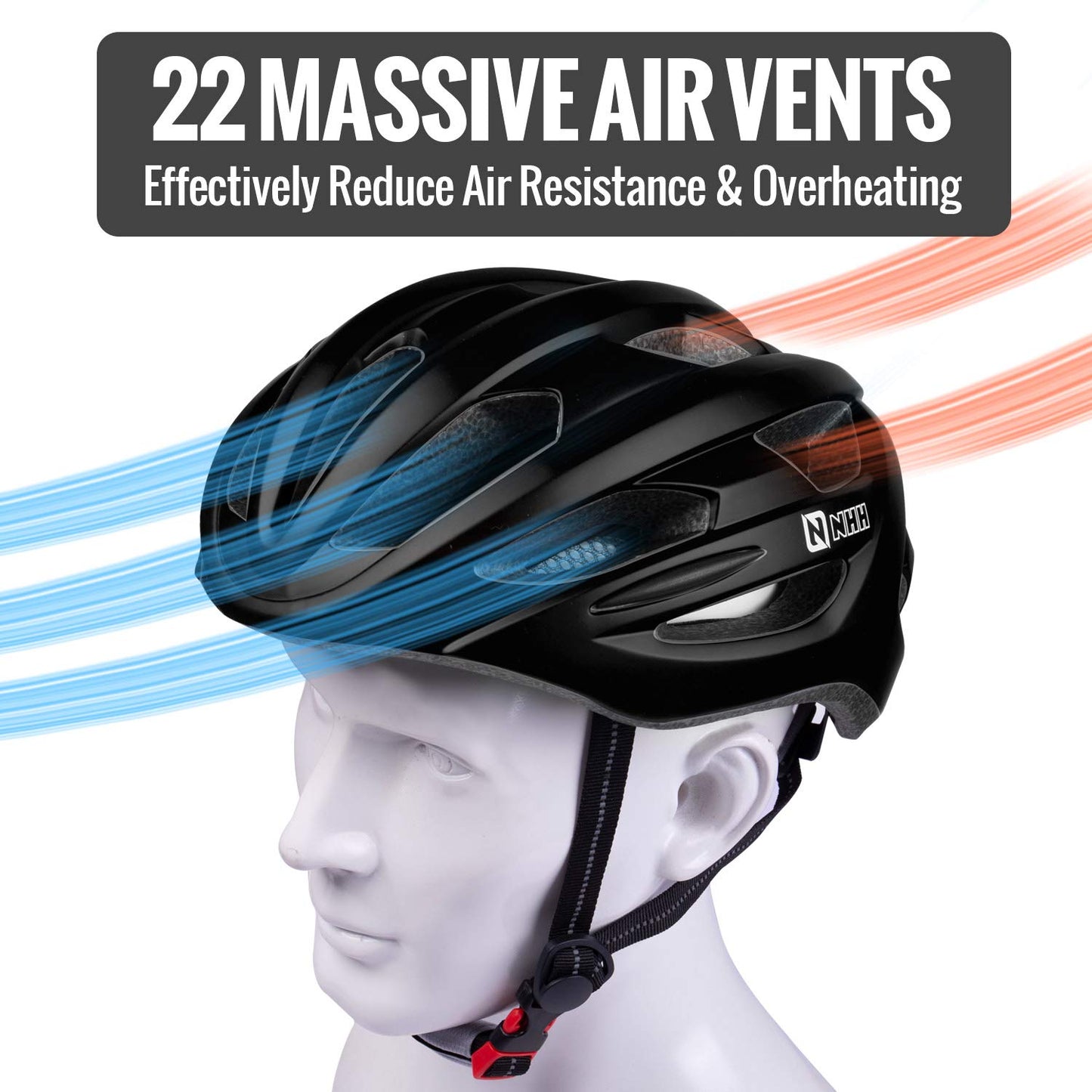 NHH Adult Bike Helmet - CPSC-Compliant Bicycle Cycling Helmet Lightweight Breathable and Adjustable Helmet for Men and Women Commuters and Road Cycling